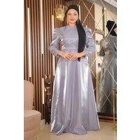 Abendkleid aus Satin mit Schulterfalten