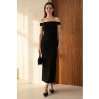 Schulterfreies Bodycon-Maxikleid mit Rückenausschnitt