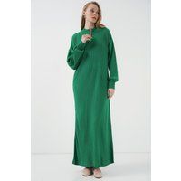 Rippstrick-Maxikleid mit Reißverschluss