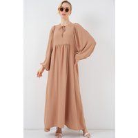 Strukturiertes Maxikleid mit Bindeschleife