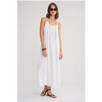 Gerafftes Träger-Maxikleid