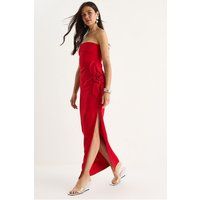 Trägerloses Maxikleid mit floralem Detail