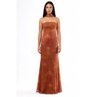 Trägerloses Tüll-Maxikleid mit Blumenmuster