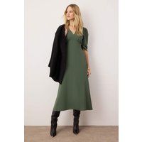 Midikleid mit Empire-Taille und Puffärmeln