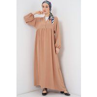 Fließendes Maxi-Kleid mit Knöpfen