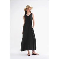 Ärmelloses Maxikleid mit V-Ausschnitt