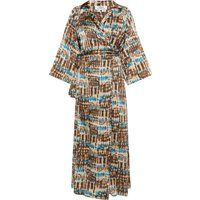 Wickelkleid im Kimonostil mit Batikprint