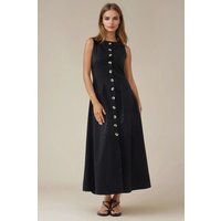 Ärmelloses A-Linien-Maxikleid mit Knöpfen