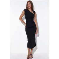 Ärmelloses Maxikleid mit Raffung