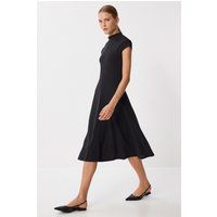 Midikleid in A-Linie mit Stehkragen