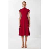 A-Linien-Midikleid mit Stehkragen