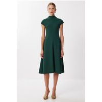 Midi-Kleid mit A-Linie und Stehkragen