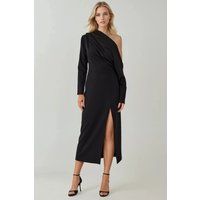 Asymmetrisches One-Shoulder-Midikleid