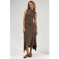 Elegantes asymmetrisches Midi mit Stehkragen
