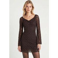 Gerafftes Mini-Kleid aus Spitze