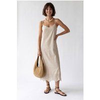 Besticktes A-Linien Midi-Slipkleid