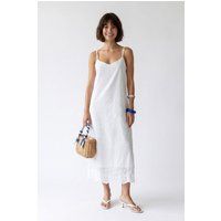 Besticktes A-Linien-Midi-Trägerkleid