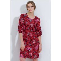 Midikleid mit floralem Rosenmuster