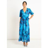 Wickel-Midikleid mit Künstlerischem Print