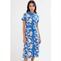Blumen-Midikleid mit Gürtel