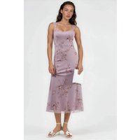 Florales Midikleid mit Herzausschnitt