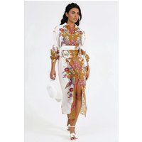 Floral gemustertes Midi-Hemdkleid