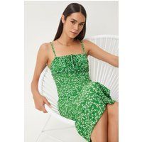 Blumiges Bodycon-Midi mit Schlitz