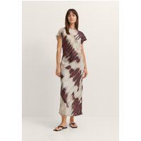 Maxikleid mit Taillenraffung und Batikmuster