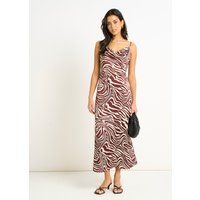 Zebra-Midikleid mit Wasserfallausschnitt