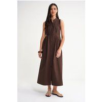 Ärmelloses Button-Down Maxikleid