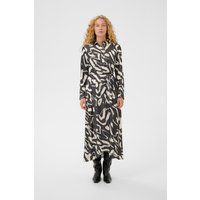 Midi-Hemdblusenkleid mit abstraktem Muster