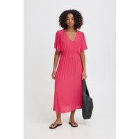 Fließendes Midikleid mit Flatterärmeln