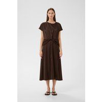 Satin-Midikleid mit Knotendetail