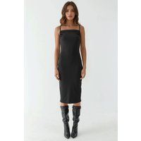 Bodycon-Midikleid mit Wasserfallausschnitt