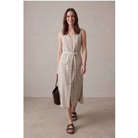 Ärmelloses Midi-Hemdkleid mit Gürtel