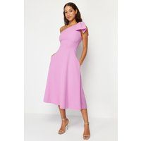 Elegantes One-Shoulder-Midi mit Schleife