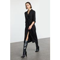 Midi-Hemdblusenkleid mit Bindegürtel