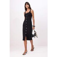 Jeans-Midikleid mit Knopfleiste