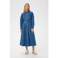 Midi-Jeanskleid mit Bindegürtel
