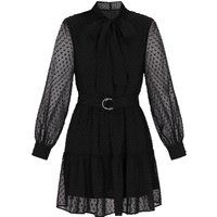 Elegantes Minikleid mit Dobby-Punkten