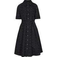 Kurzärmeliges Hemdblusenkleid mit Lochstickerei