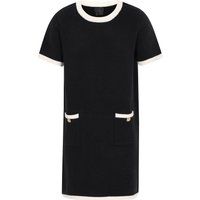 Strick-Minikleid mit Kontrastbesatz