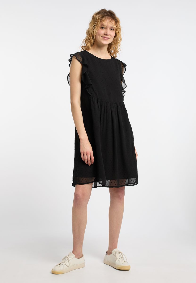 Kurzes Kleid mit Rüschen-Struktur
