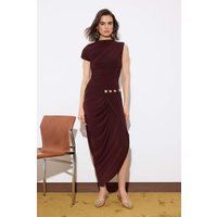 Elegantes drapiertes Midi-Kleid mit Raffung