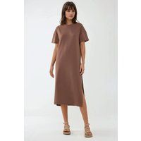 Lockeres Kurzarm-Midikleid