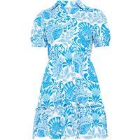 Minikleid mit Blumenmuster und Kragen