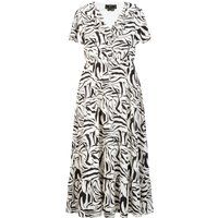 Maxikleid mit Rüschen und Zebra-Print