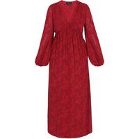 Jacquard-Maxikleid mit V-Ausschnitt