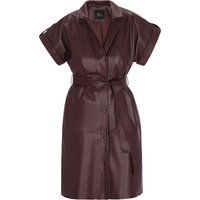 Gürtel-Mini-Hemdkleid aus Leder