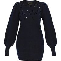 Strick-Minikleid mit Strasssteinen